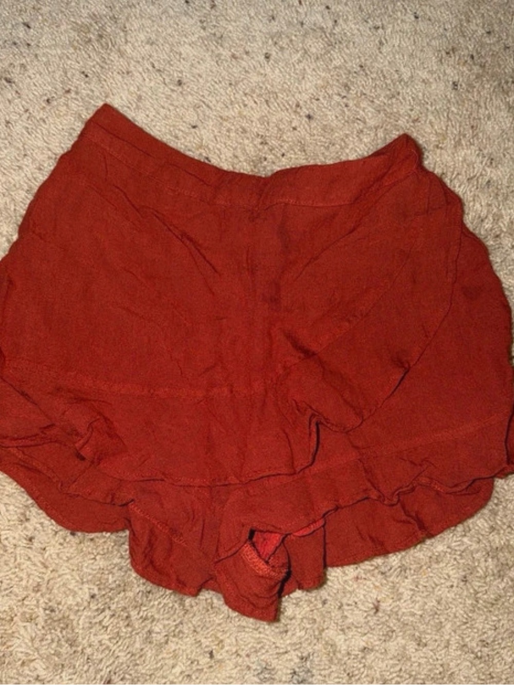 Altar'd State Rust Orange Ruffle Wrap Mini Skort Fall XS 0
